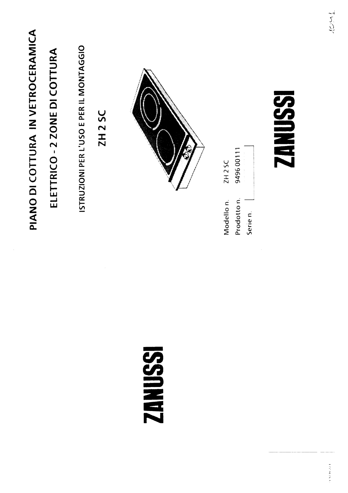 Zanussi ZH2SC User Manual