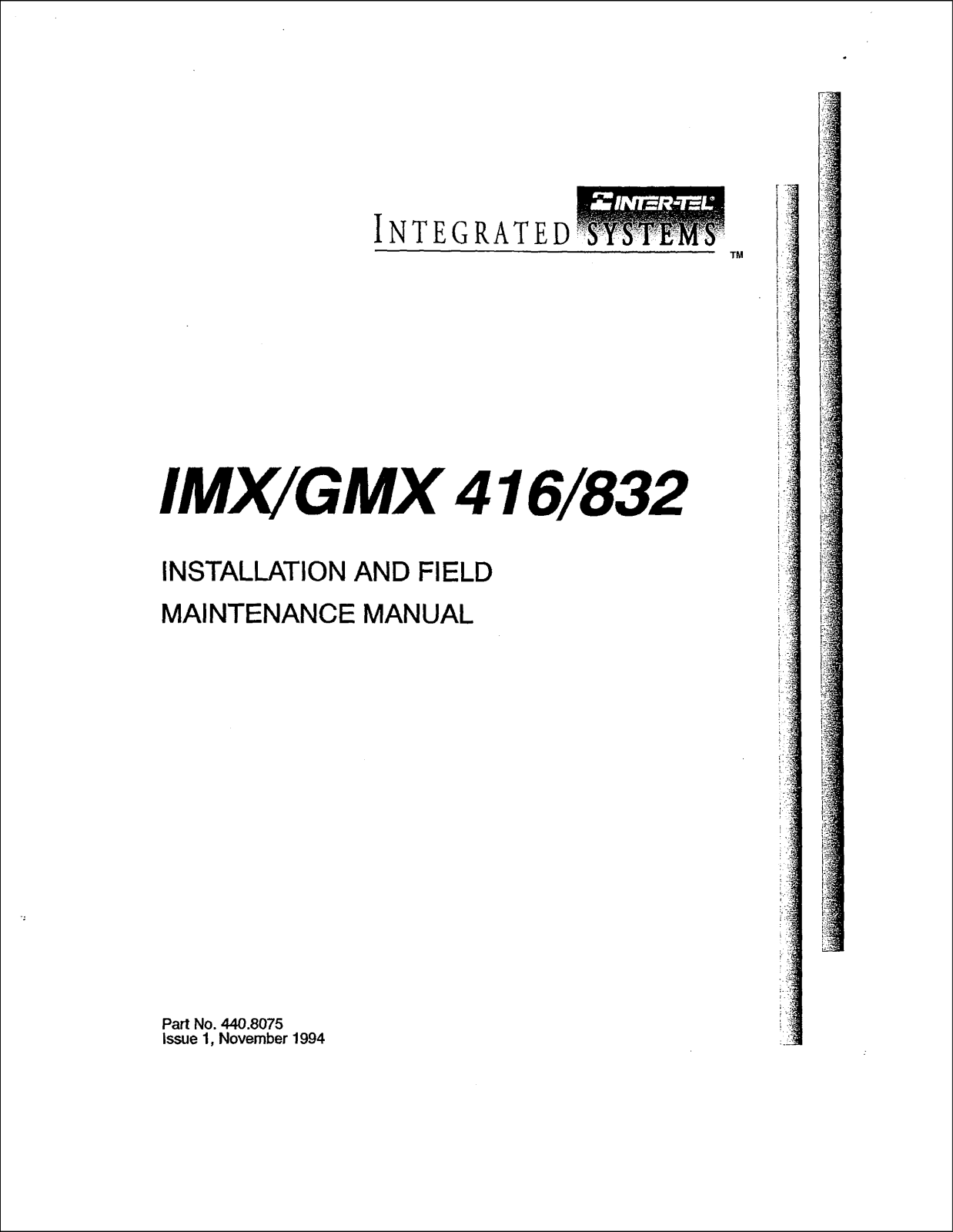 Inter-Tel IMX 416, GMX 416, IMX 832, GMX 832 User Guide