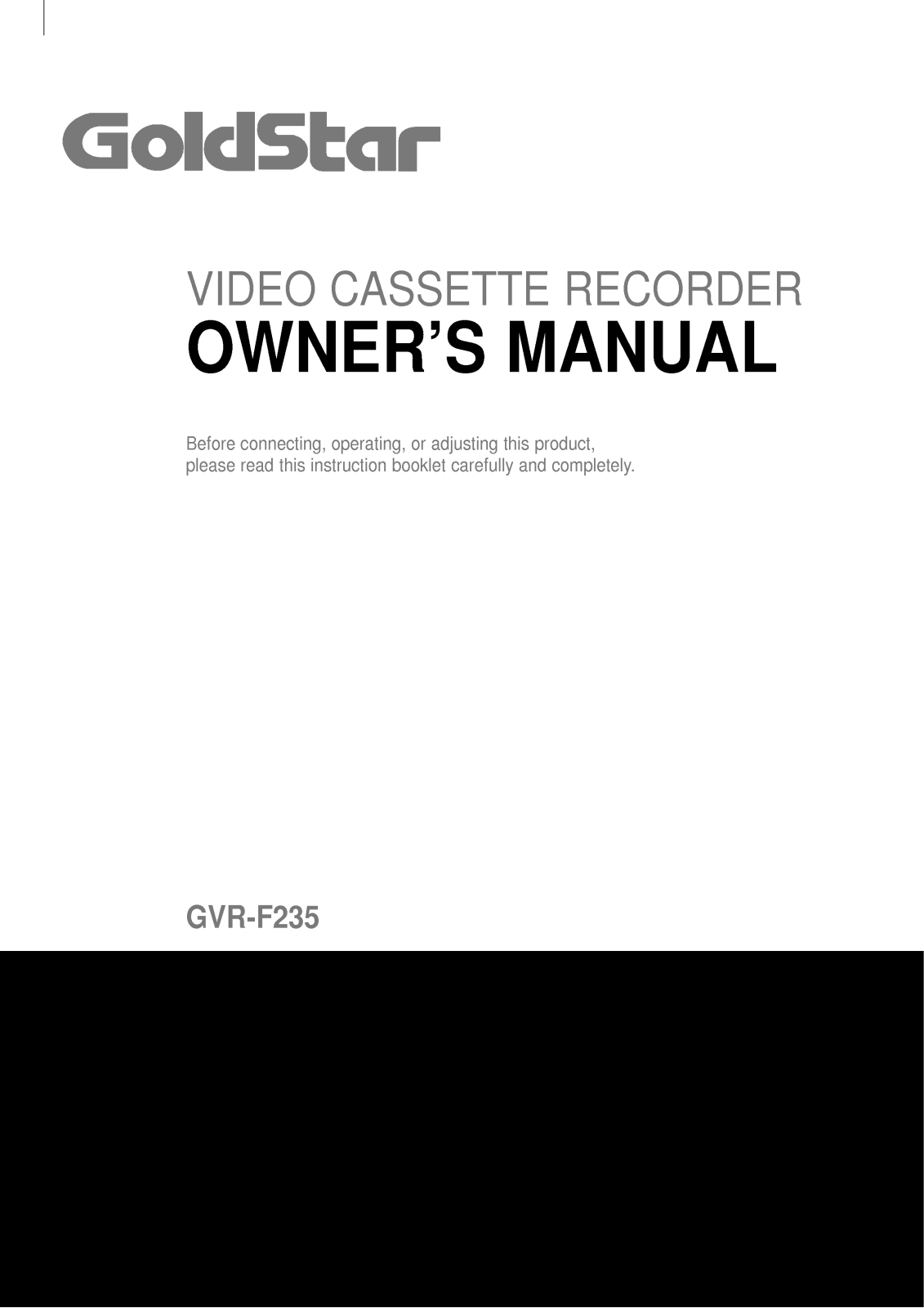 LG GVR-F235 User Manual