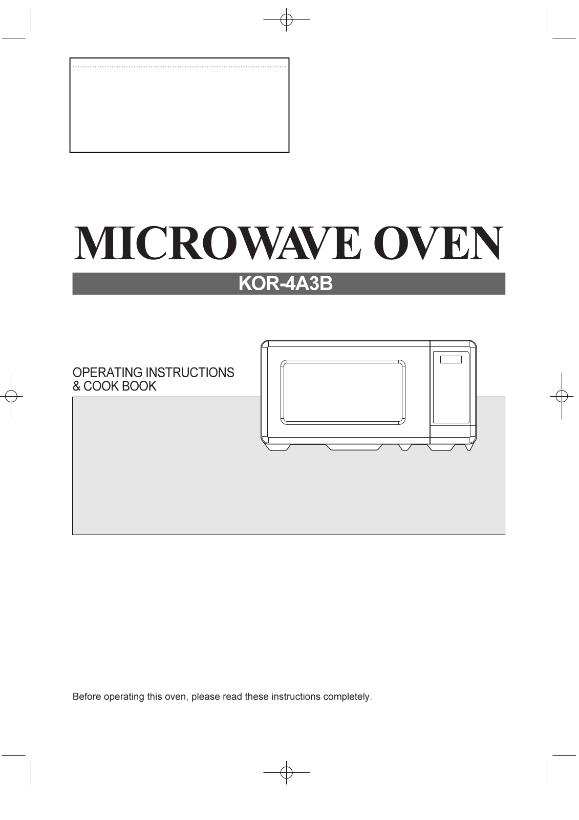 BiKitchen kor-4a3b User Manual