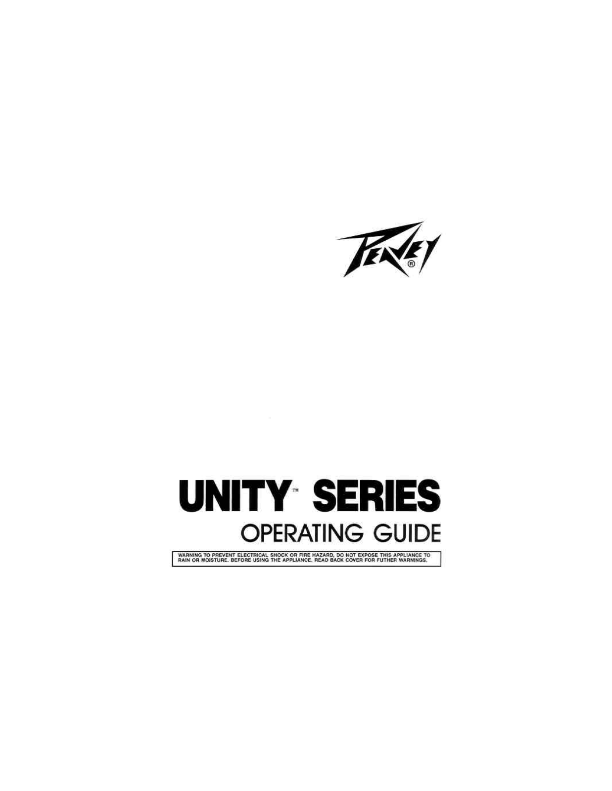 Peavey UNITY Operating guide