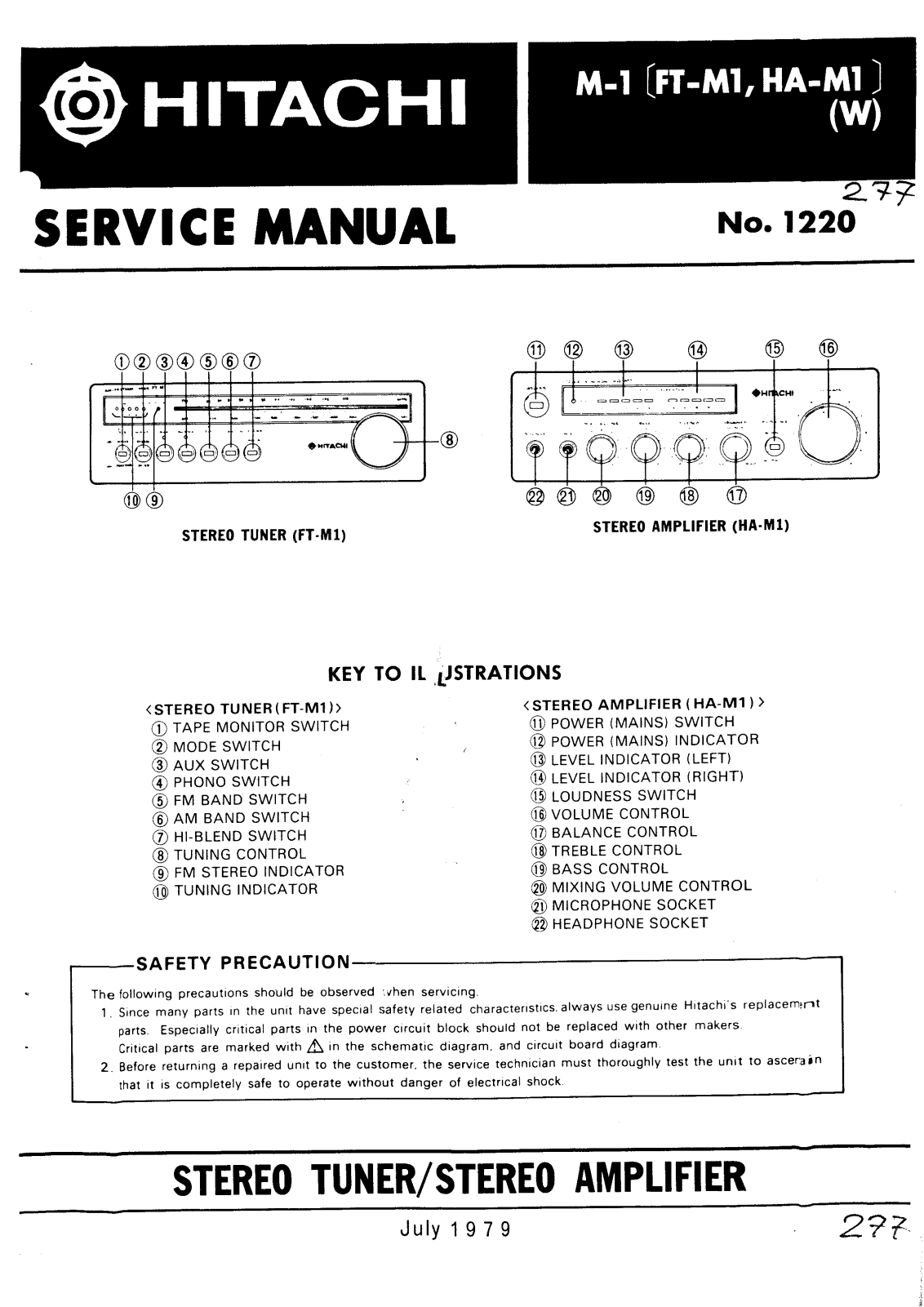 Hitachi FTM-1, HAM-1 Service manual