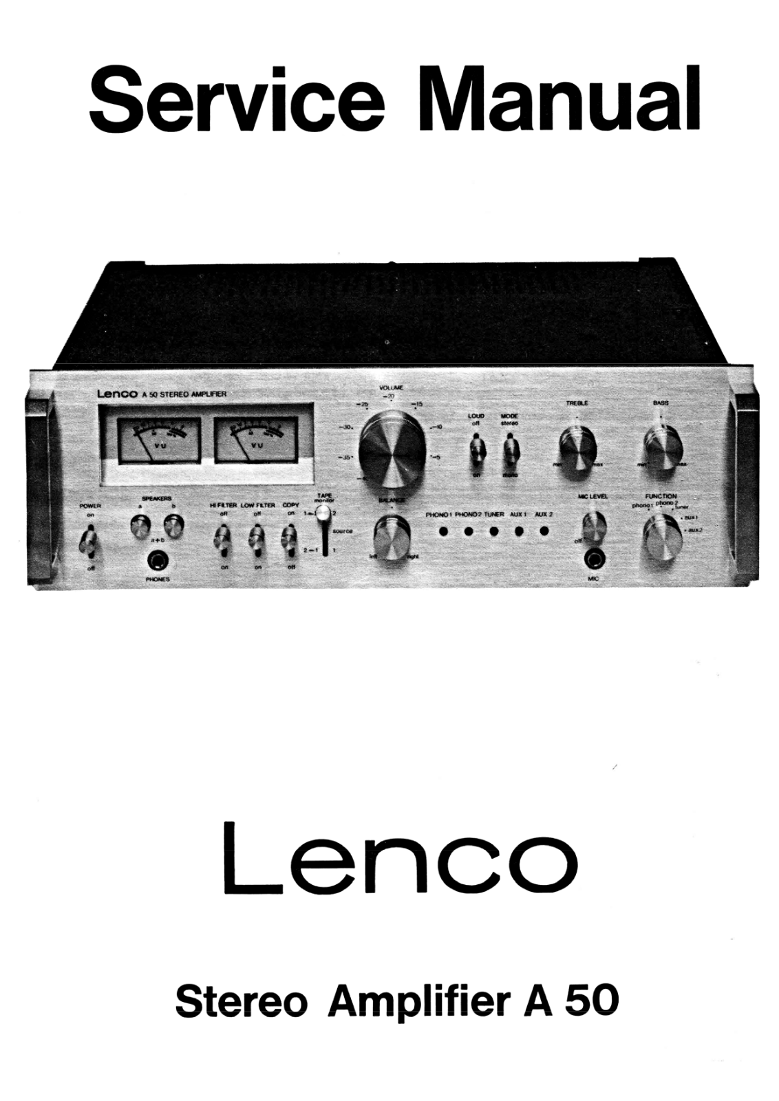 Lenco A-50 Service Manual