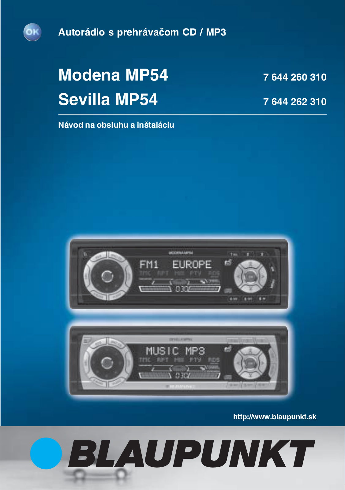 Blaupunkt MODENA MP54, SEVILLA MP54 User Manual