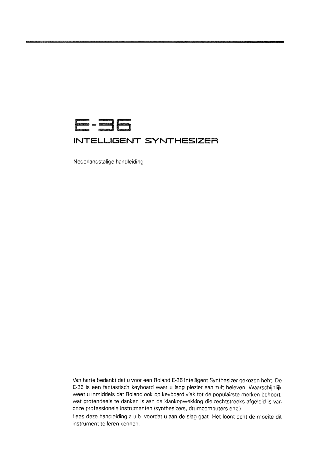 Roland E-36 User Manual