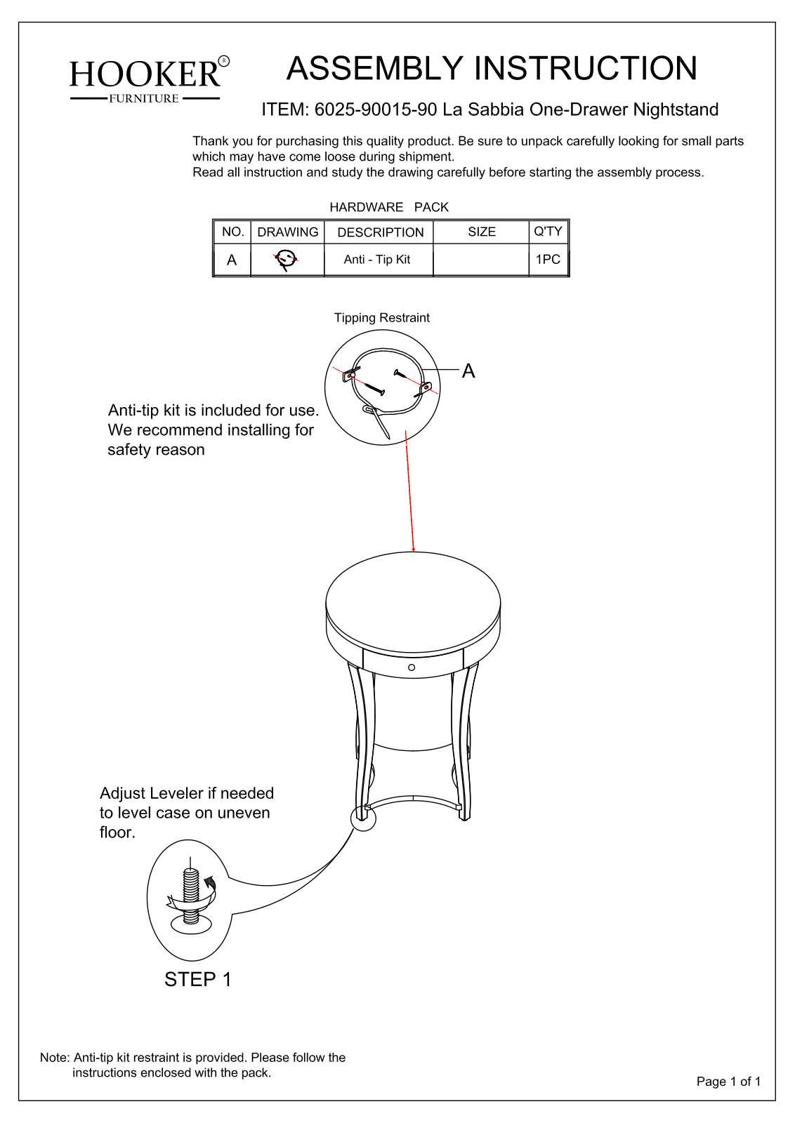 Hooker 6025-90015-90 Assembly Instructions