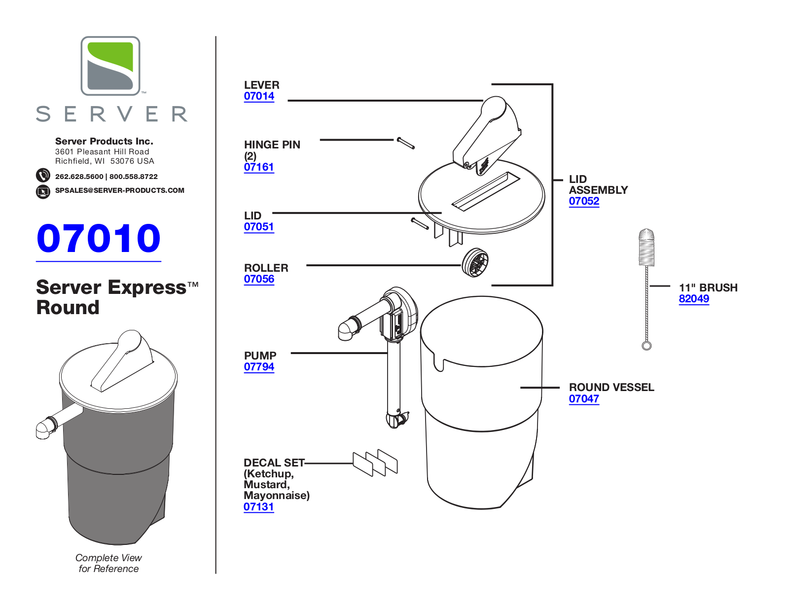 Server 07010 Parts Manual