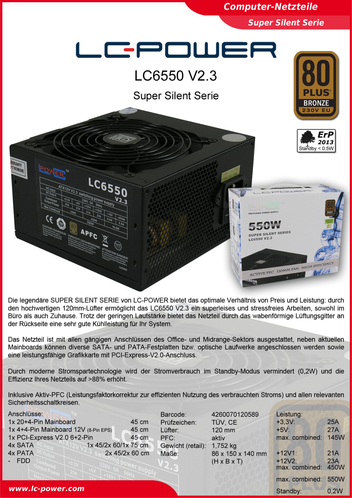 LC-Power LC6550 User Manual