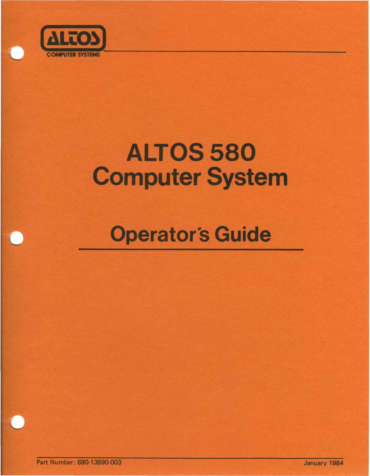 Altos 580 Operator's Manual - ManualMachine.com