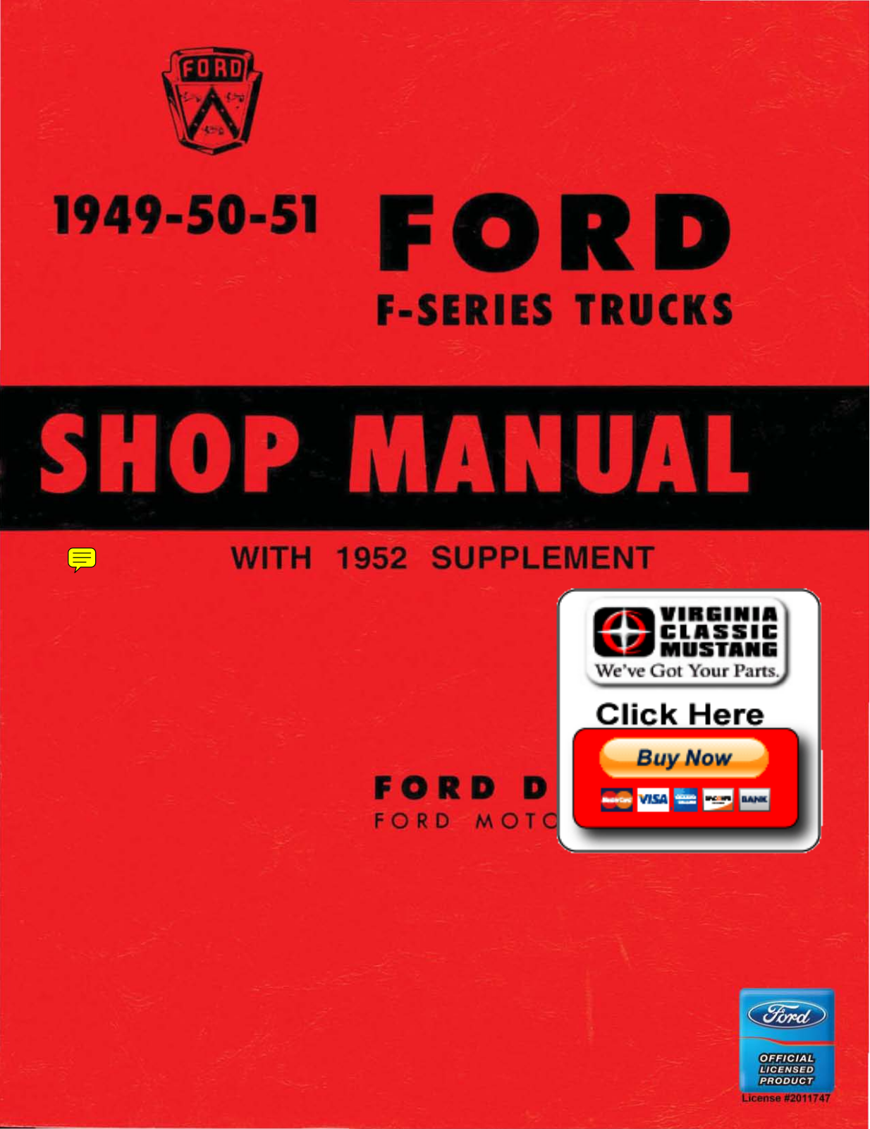 Ford 1949-50-51 F-Series Truck, F-5, F-6, F-3, F-1 Shop Manual - ManualMachine.com