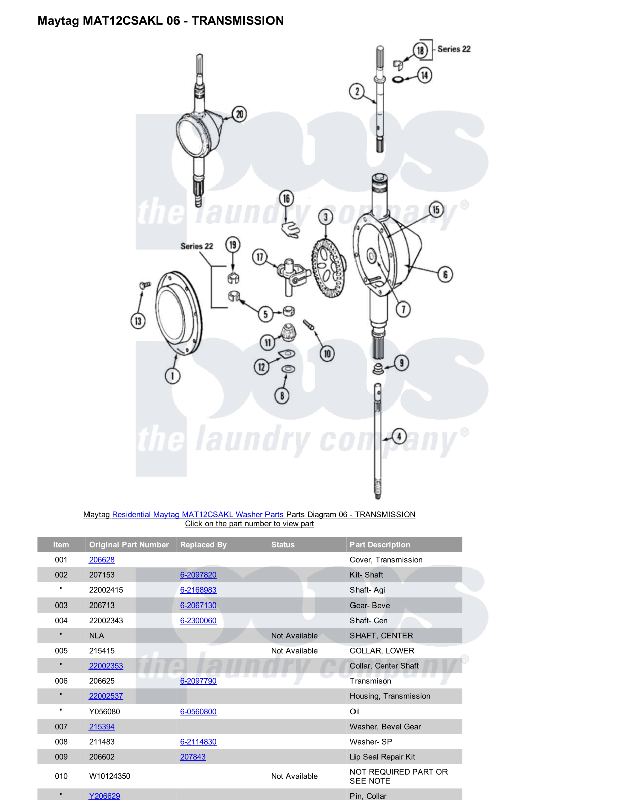 Maytag MAT12CSAKL Parts Diagram