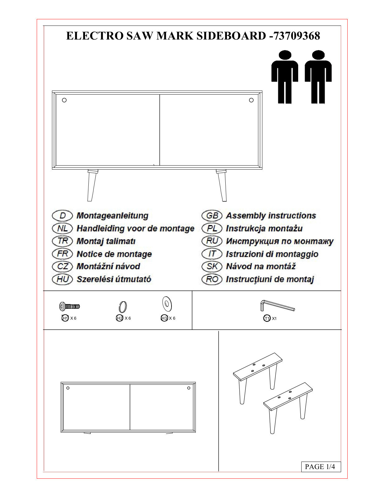 Home affaire Mark Assembly instructions