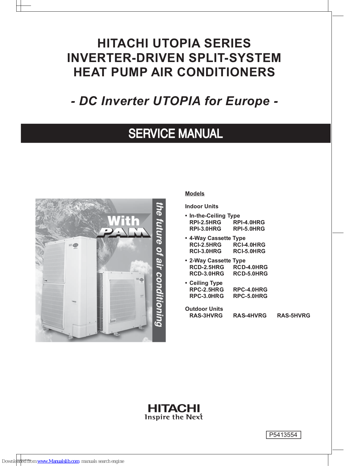 Hitachi RPI-4.0HRG, RCI-2.5HRG, RPI-3.0HRG, RPI-5.0HRG, RCI-4.0HRG Service Manual