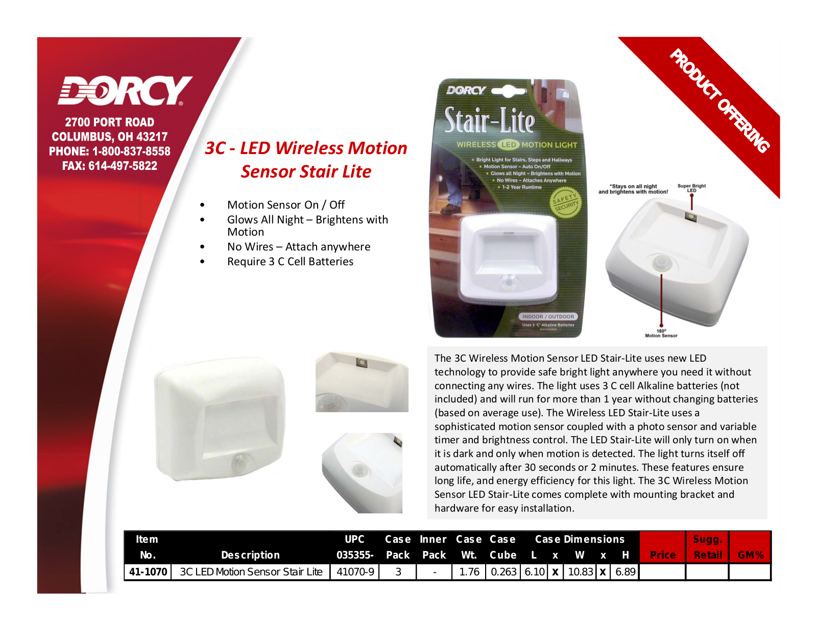 Dorcy 41-1070 Catalog Page