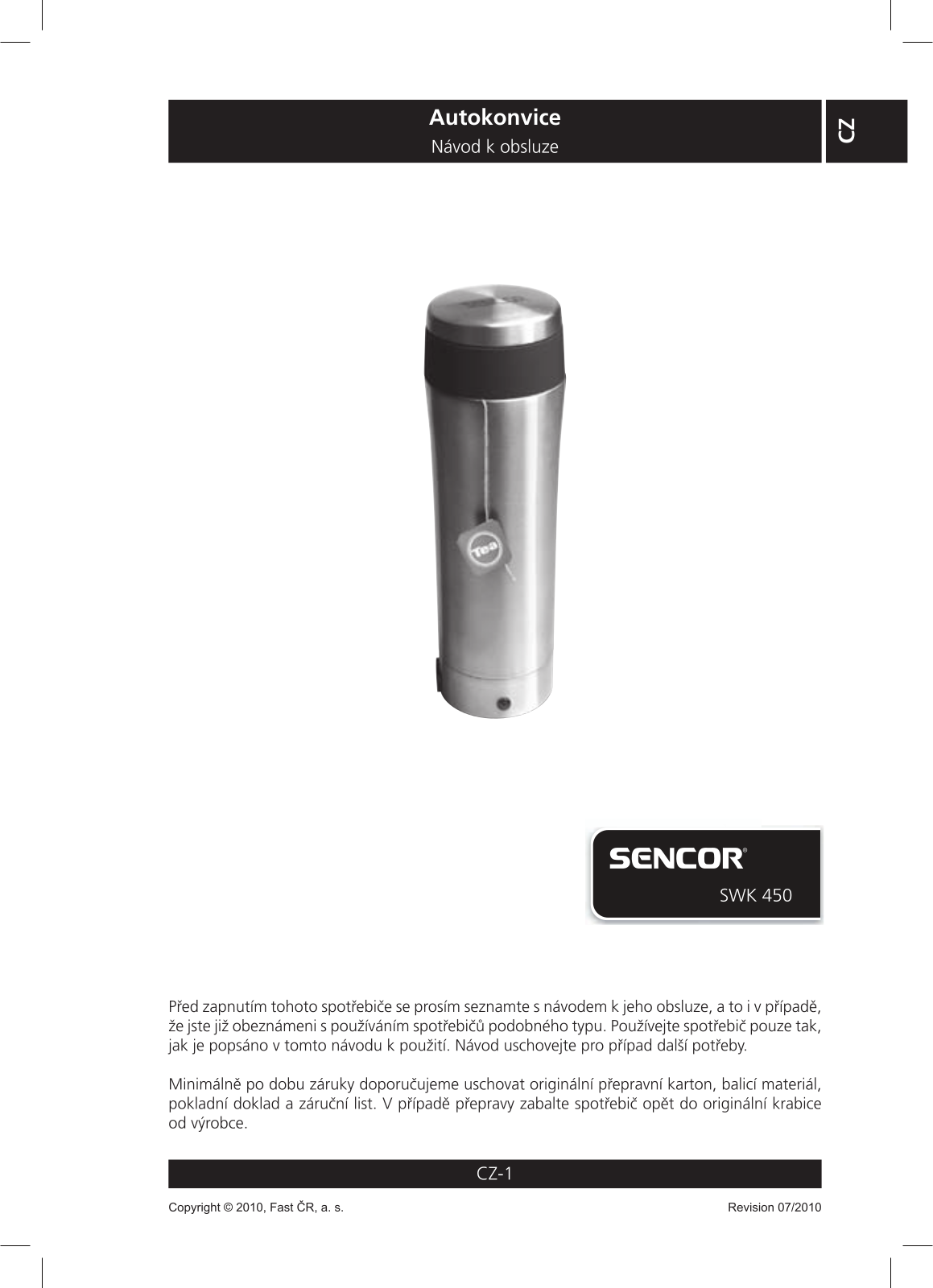 Sencor SWK 450 User Manual