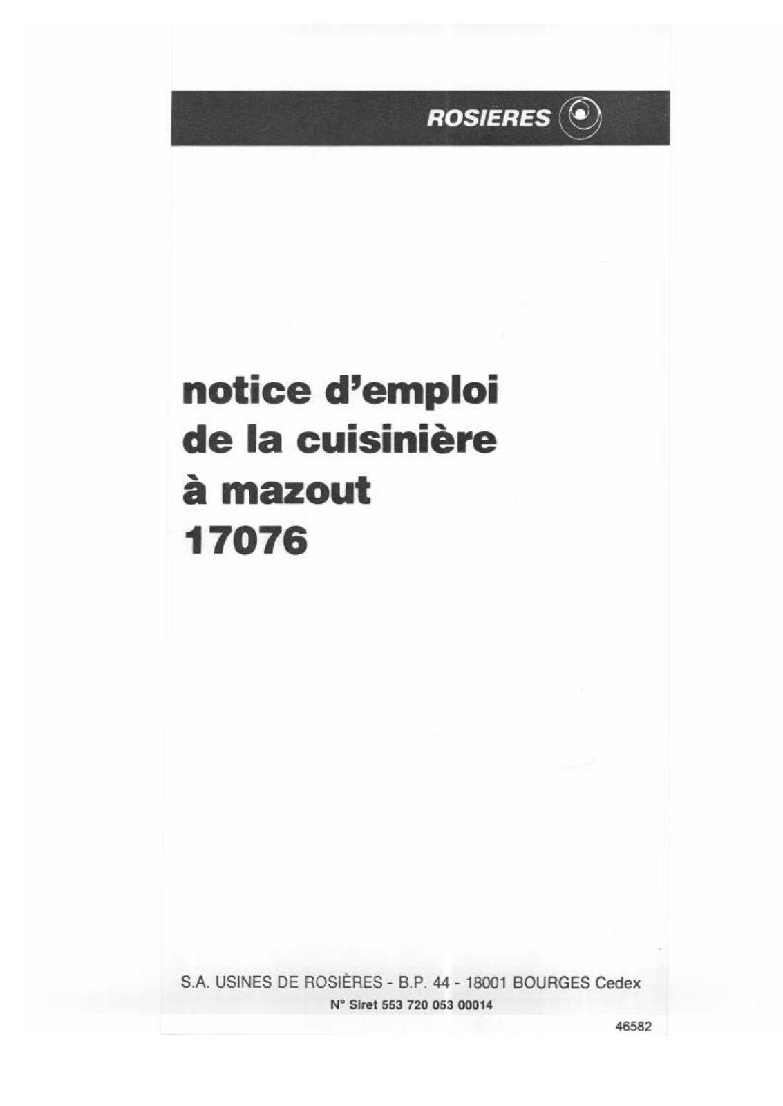 Rosières 17076 User Manual