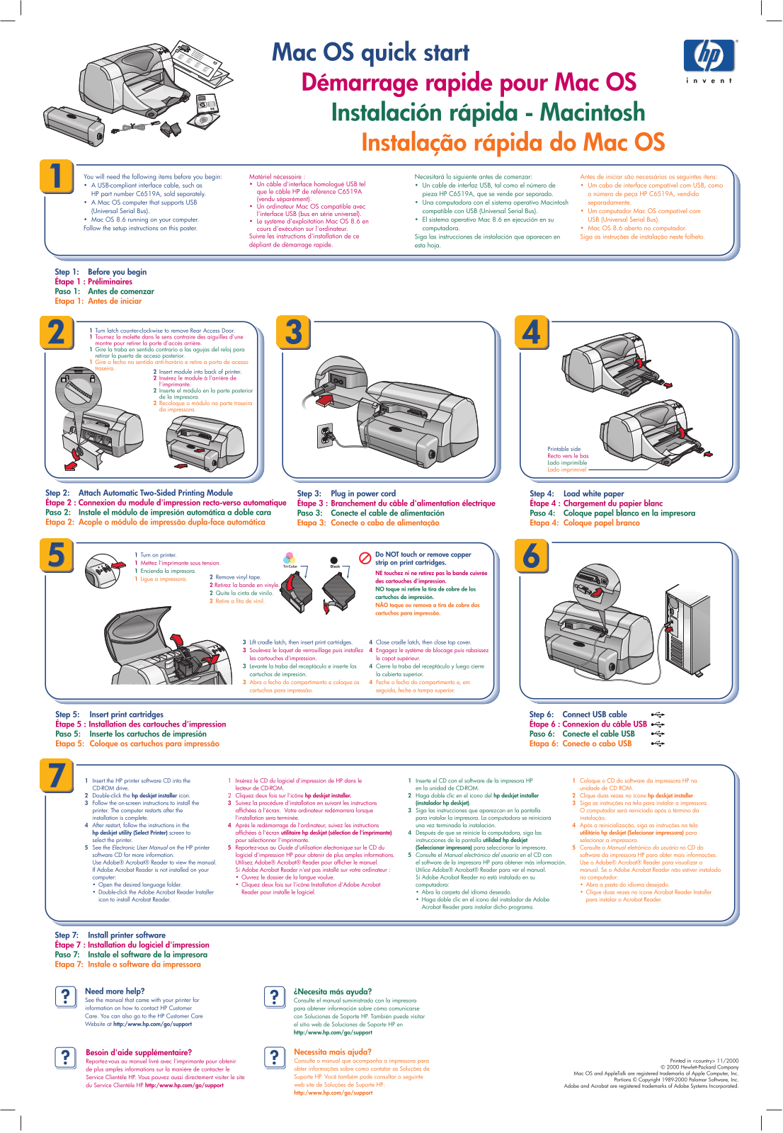 HP Deskjet 980-skrivare, Deskjet 983, Deskjet 982, Deskjet 980, Deskjet 981 Mac OS Quick Start