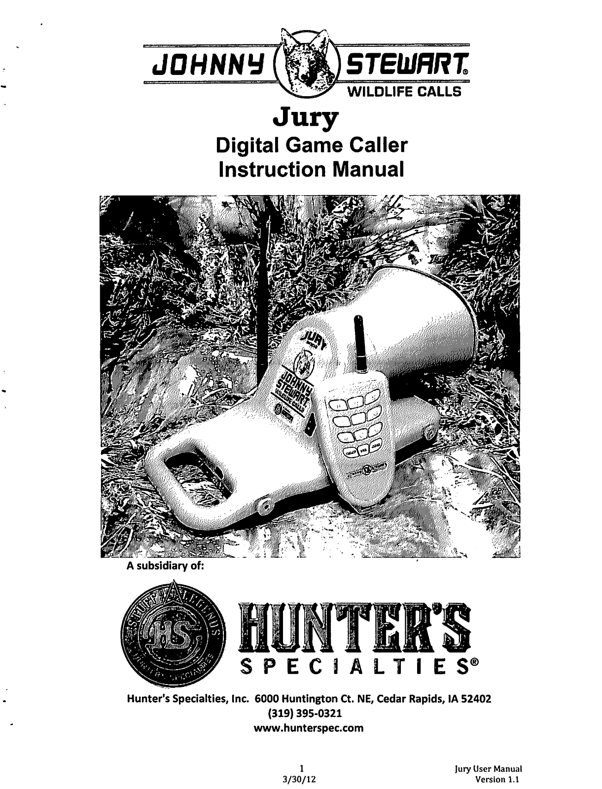 Hunter 146 s Specialties JS 1 User Manual