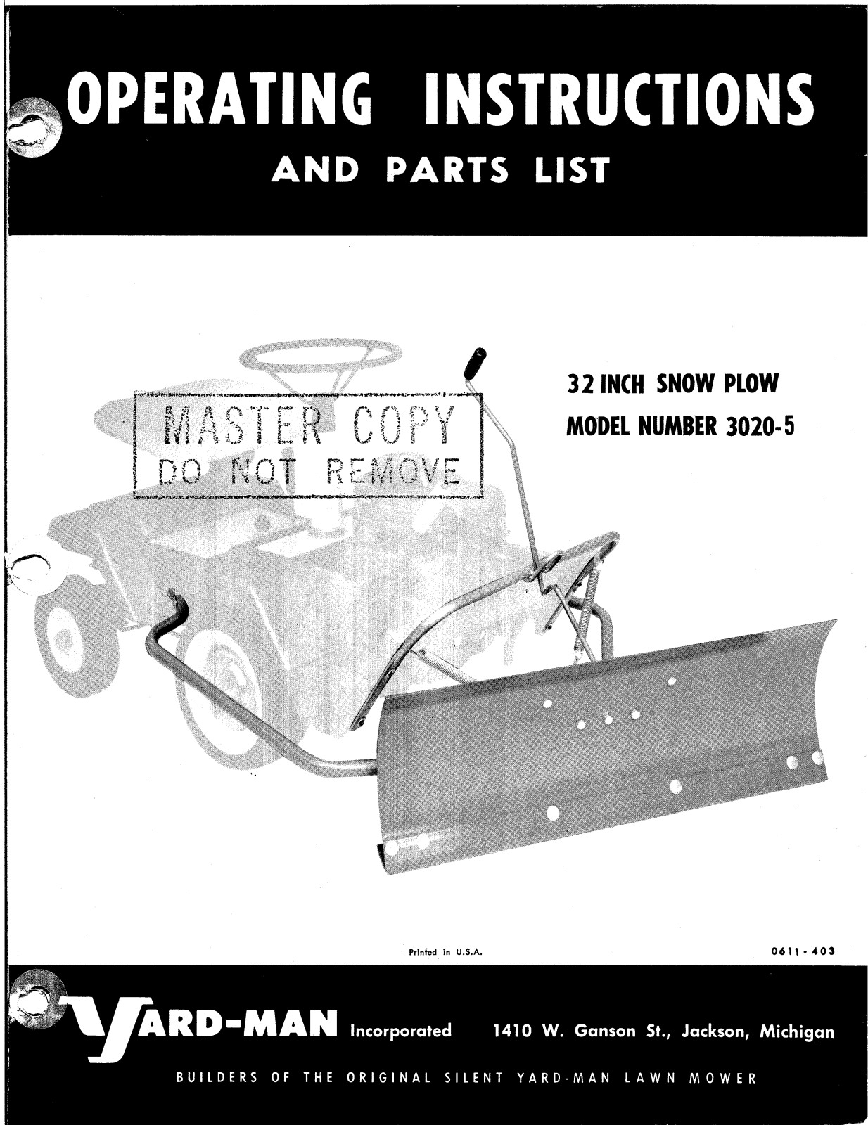 yard-man 3020-5 owners Manual