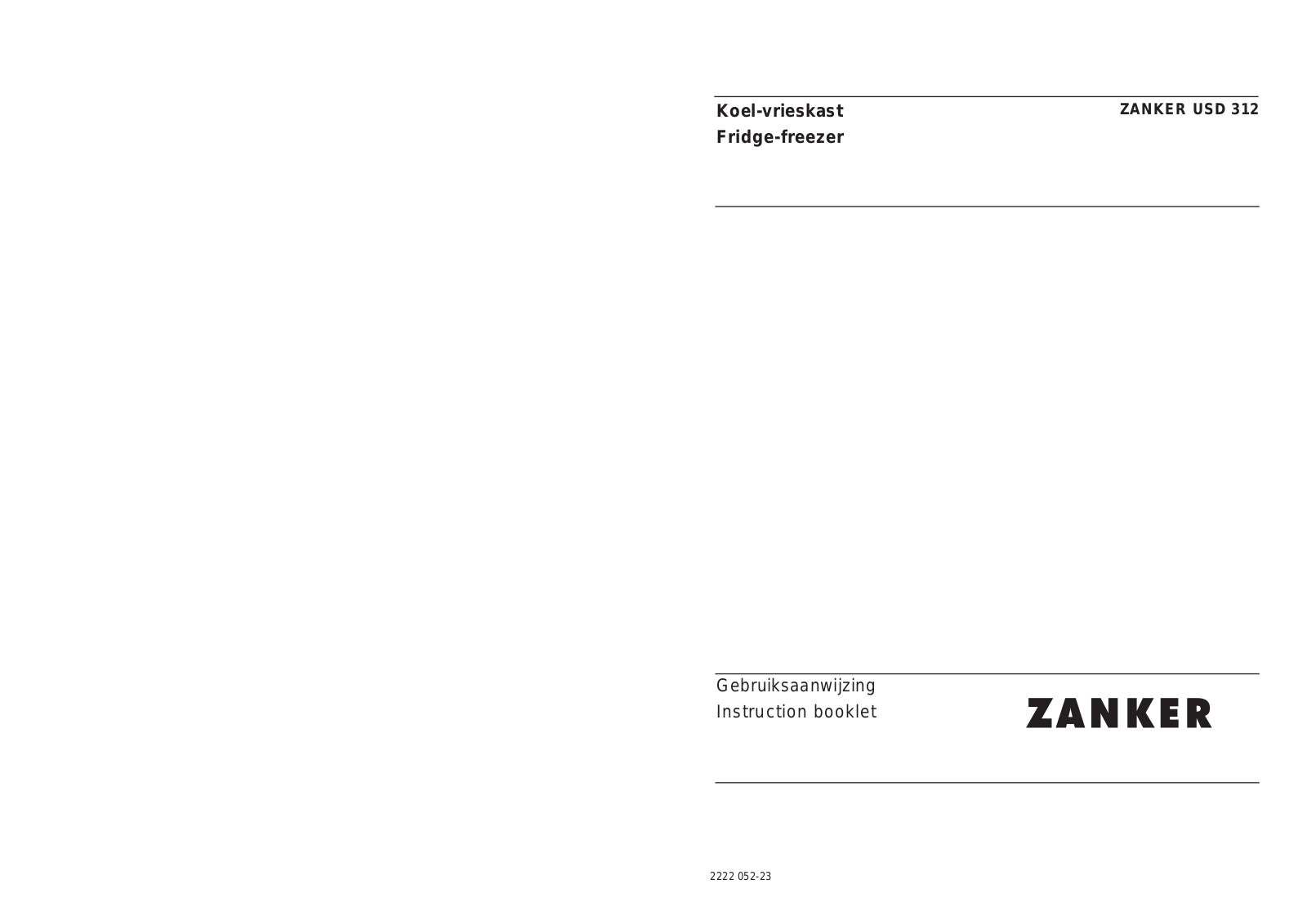 Zanker USD 312 User Manual