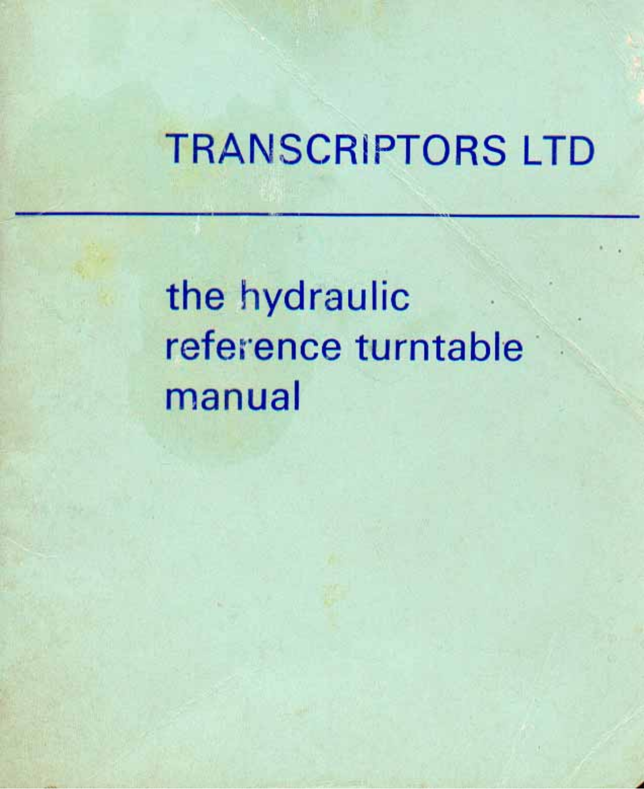 Transcriptors Hydraulic Reference Owners manual - ManualMachine.com