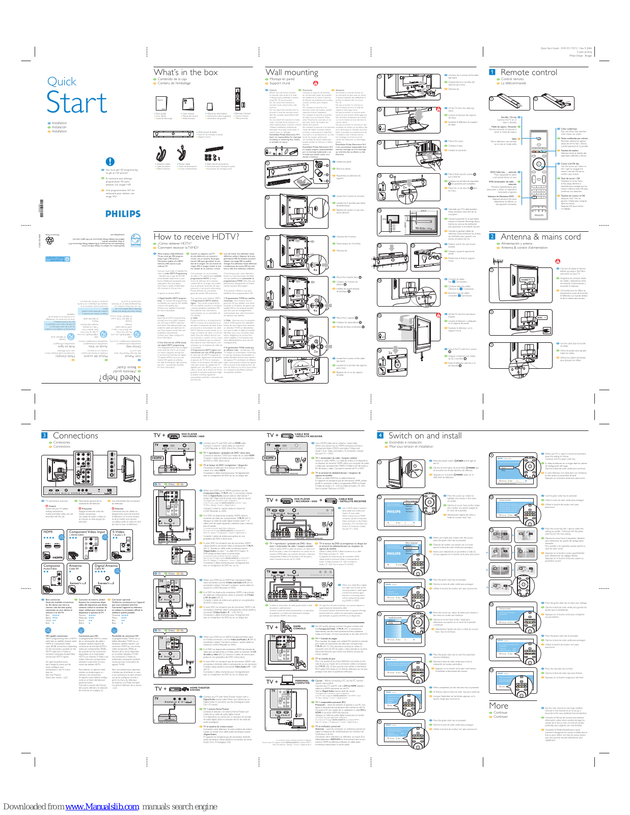 Philips 47PF9441D/37B, 47PF9441D, 47PF9441D-37E, 47PF9441D/37 Quick Start Manual