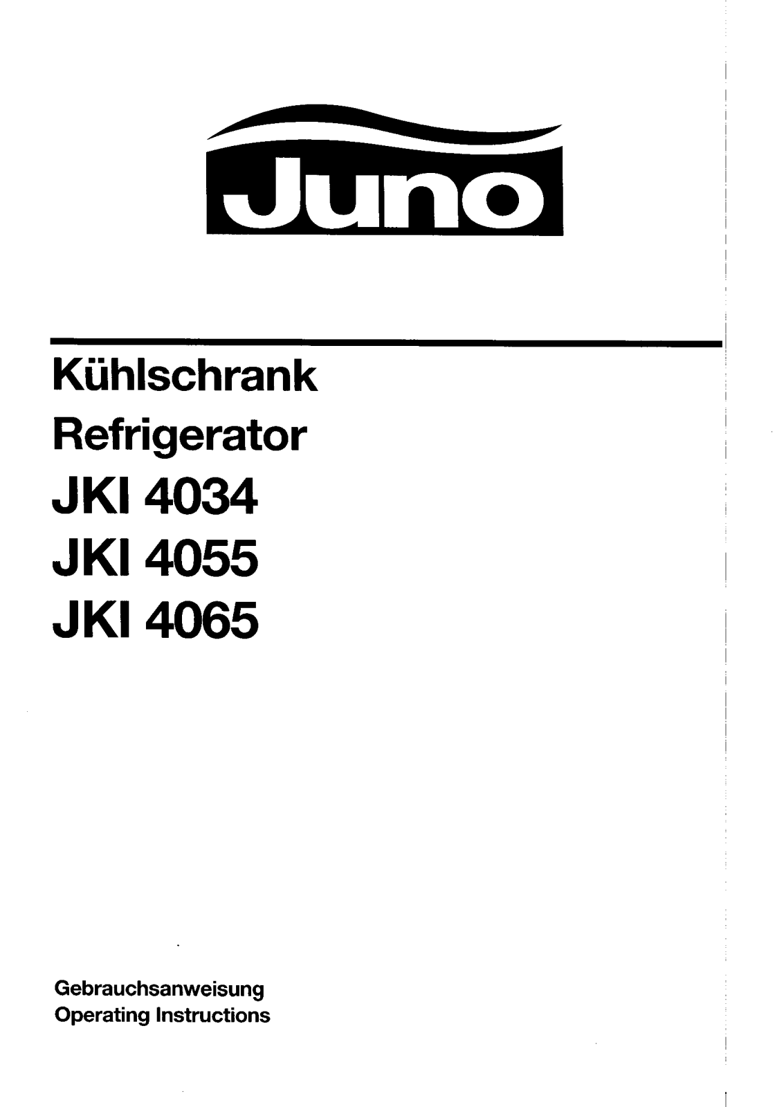 Juno JKI 4055, JKI 4056, JKI 4065, JKI 4434, JKI 4066 User Manual