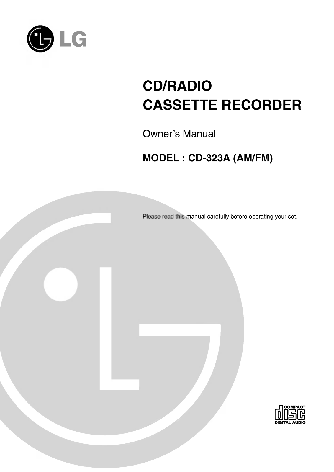 LG CD-323AX User Manual