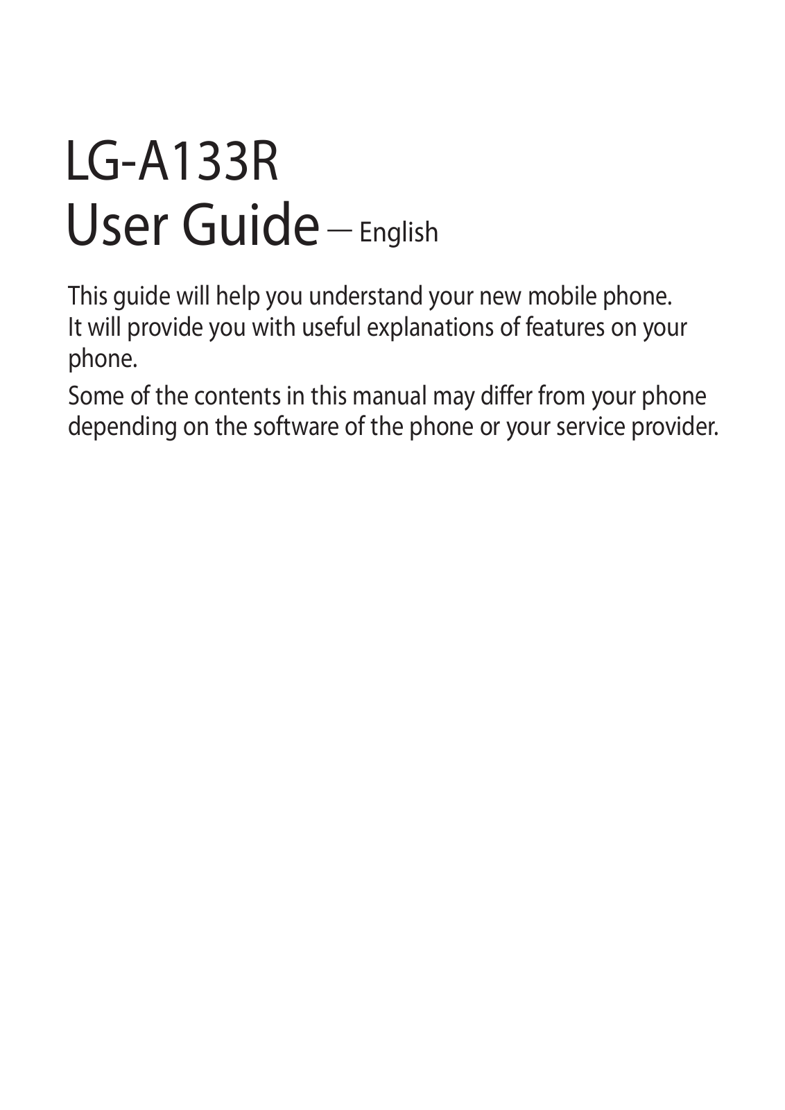 LG A133R Users manual