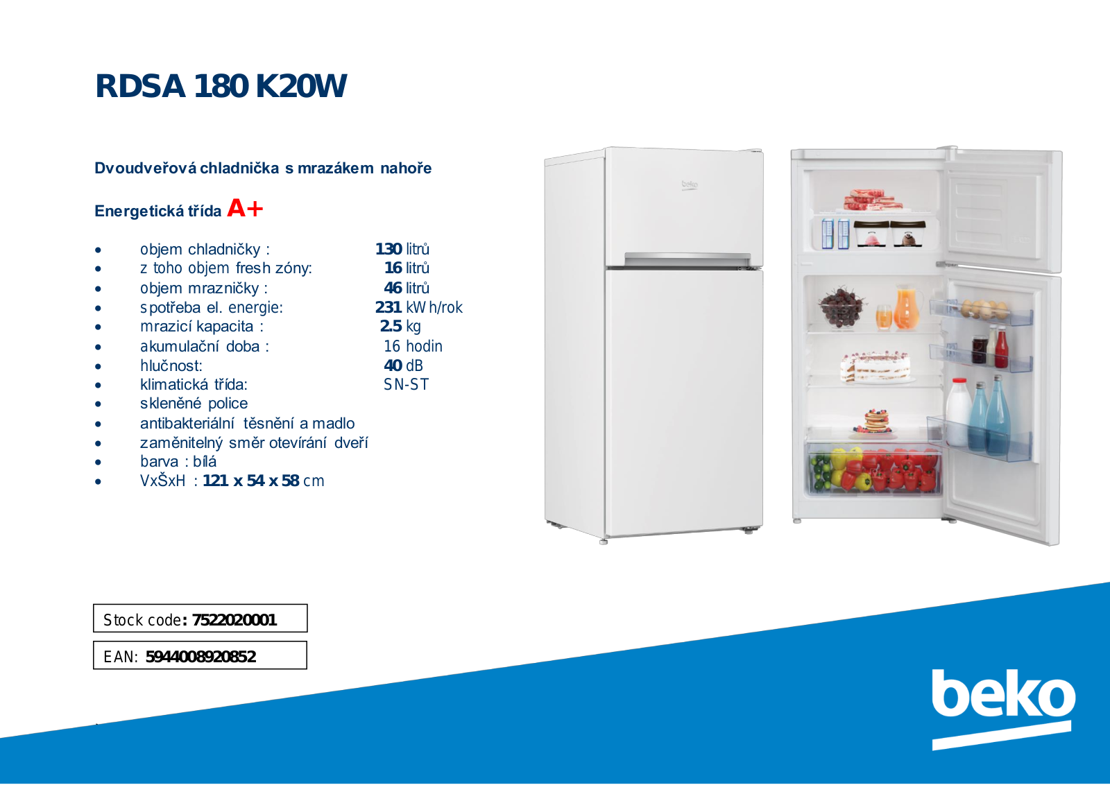 Beko RDSA 180 K20W User Manual