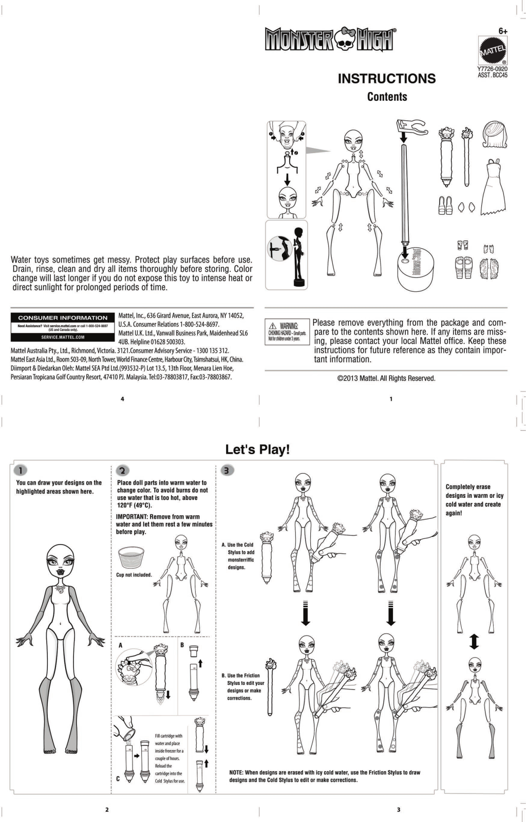 Fisher-Price Y7725, Y7726 Instruction Sheet