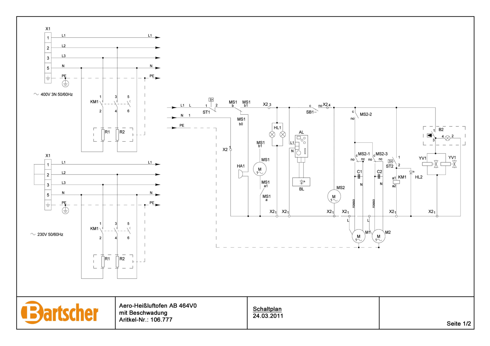 BARTSCHER 106777 User Manual