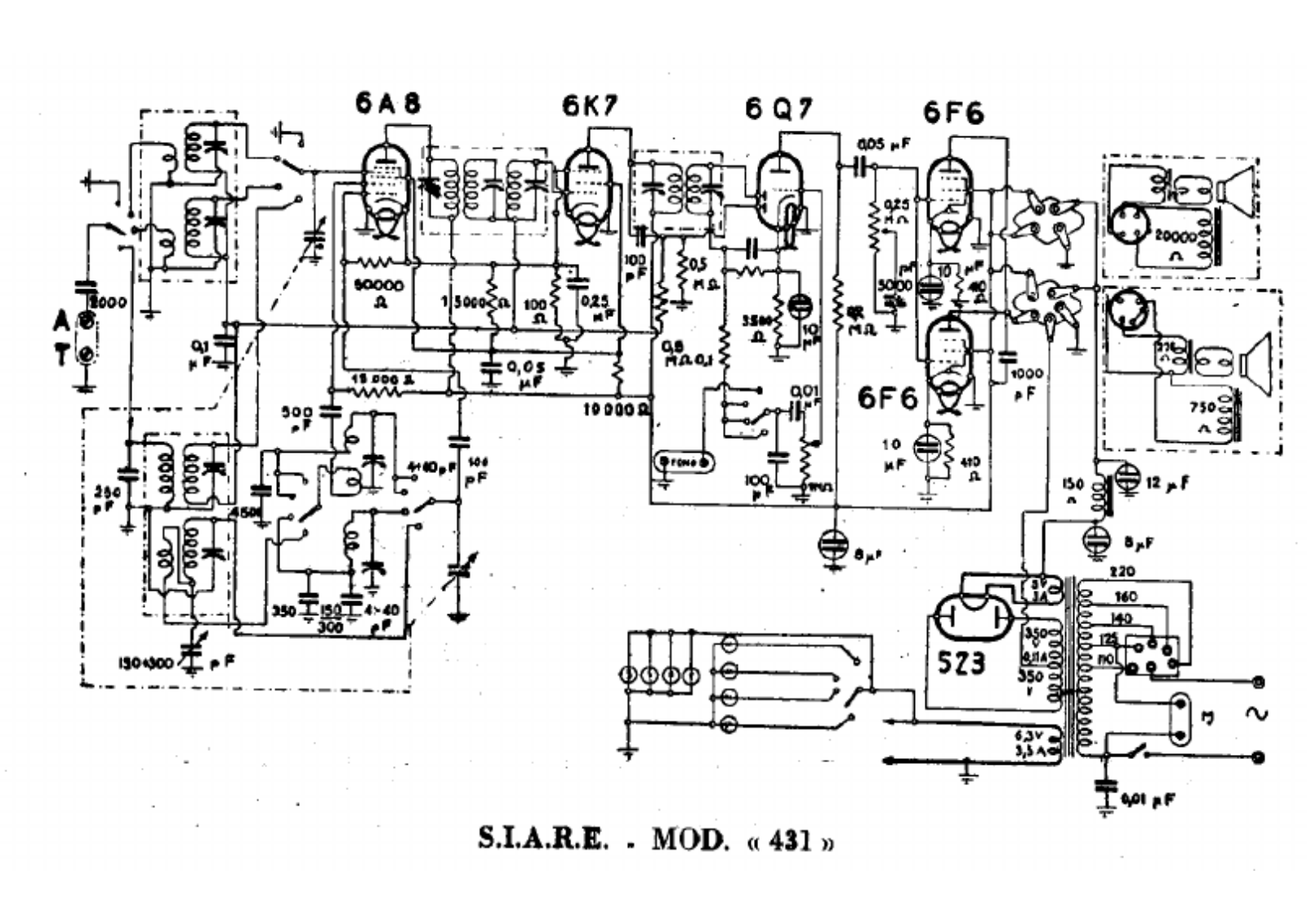 Siare Crosley 431 schematic