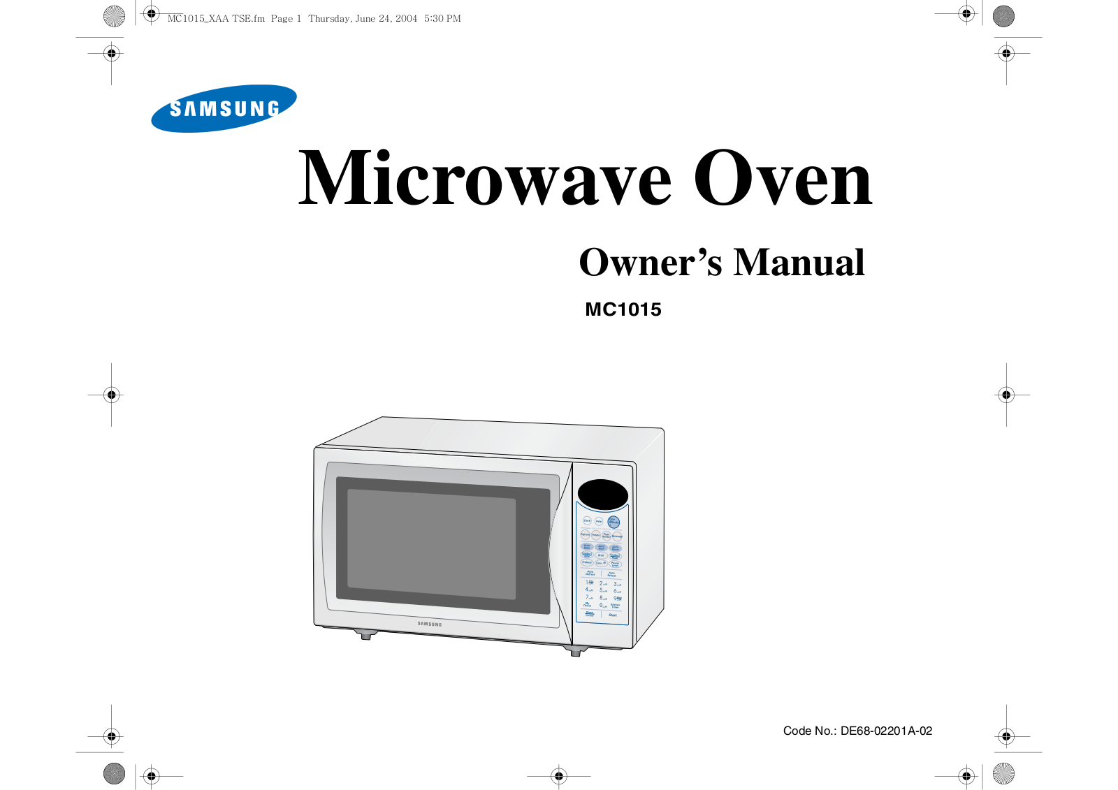 Samsung MC1015UWB, MC1015UBB User Manual