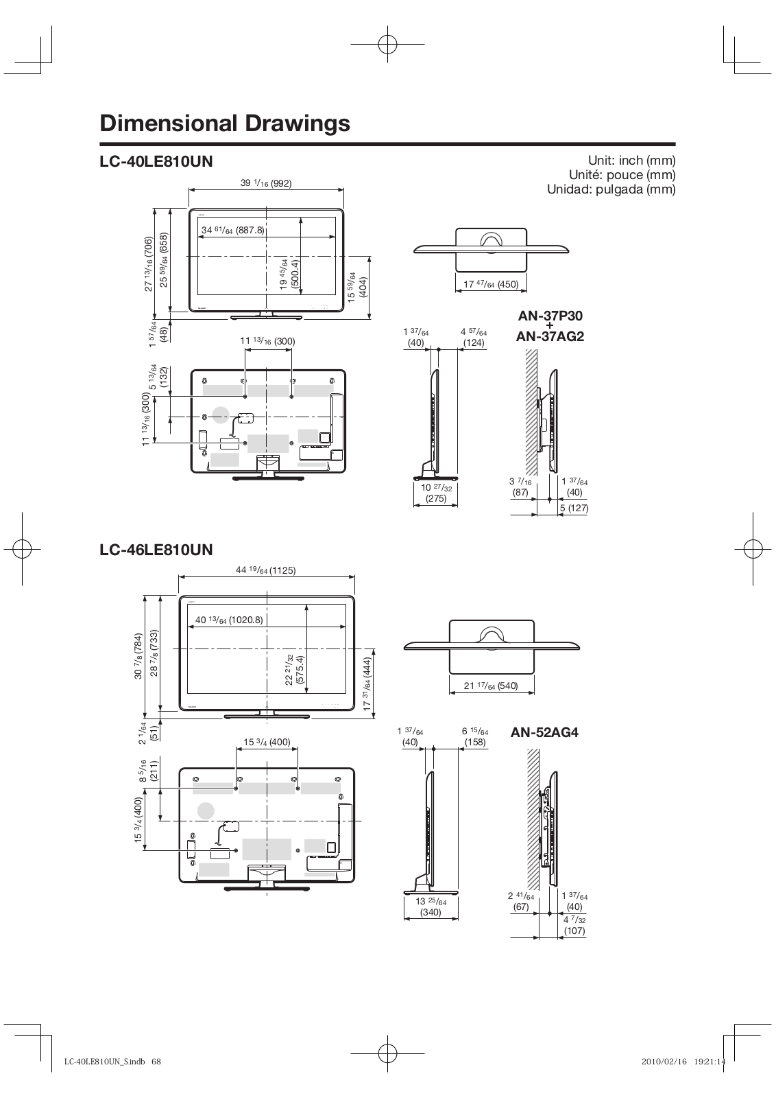 SHARP LC-40LE810UN, LC-46LE810UN, LC-52LE81UN, LC-60LE810UN User Manual