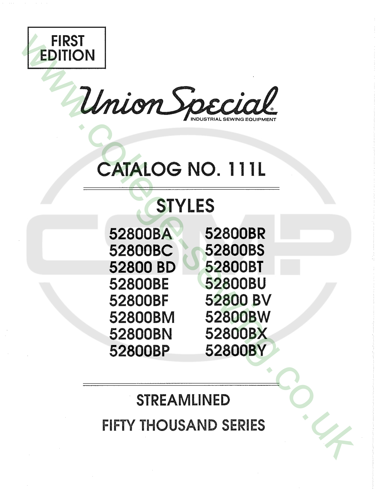 Union Special 111L Parts Book