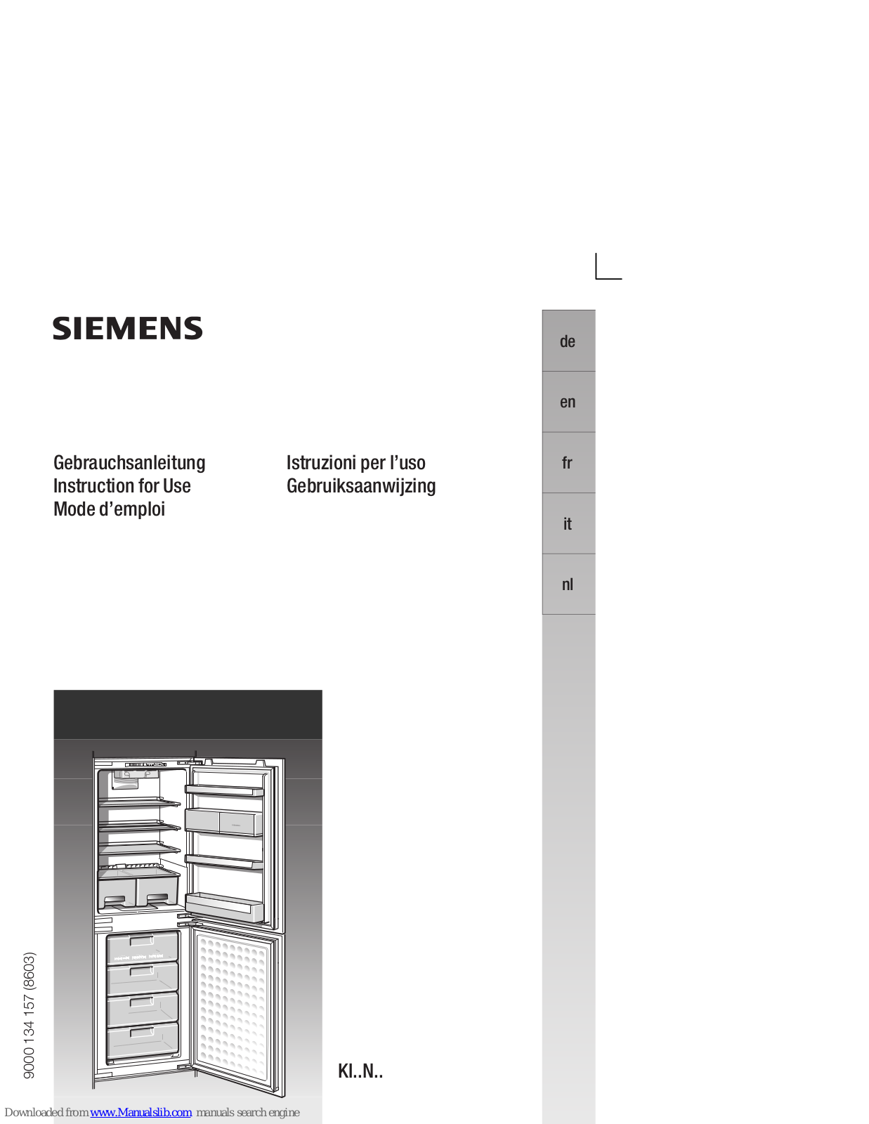 Siemens KI32NA50GB,KI..N Series Instructions For Use Manual