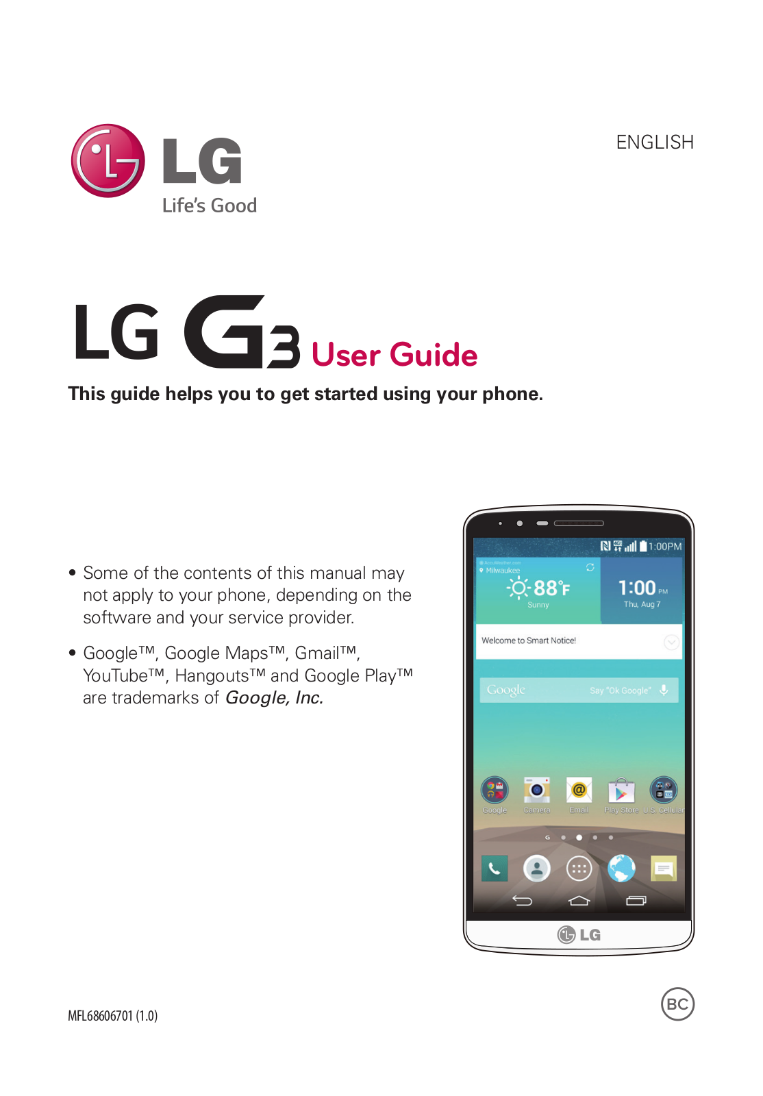 LG US990, G3 User Guide