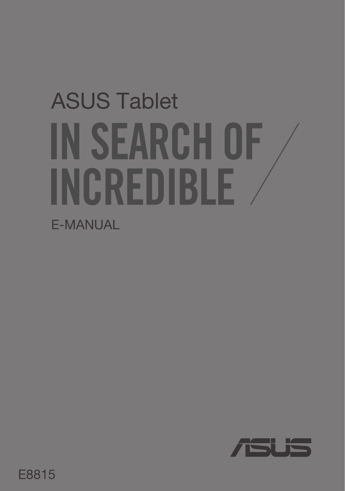 Asus E8815 User Manual