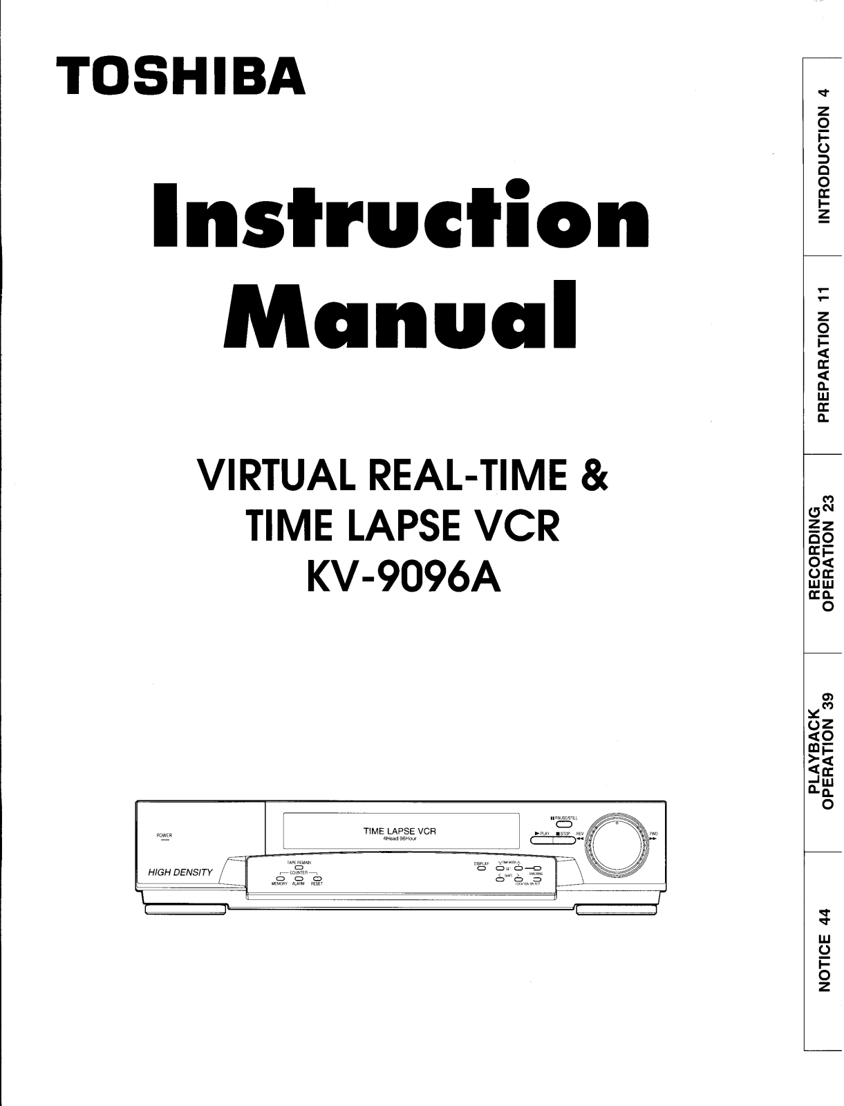 Toshiba KV-9096A User Manual