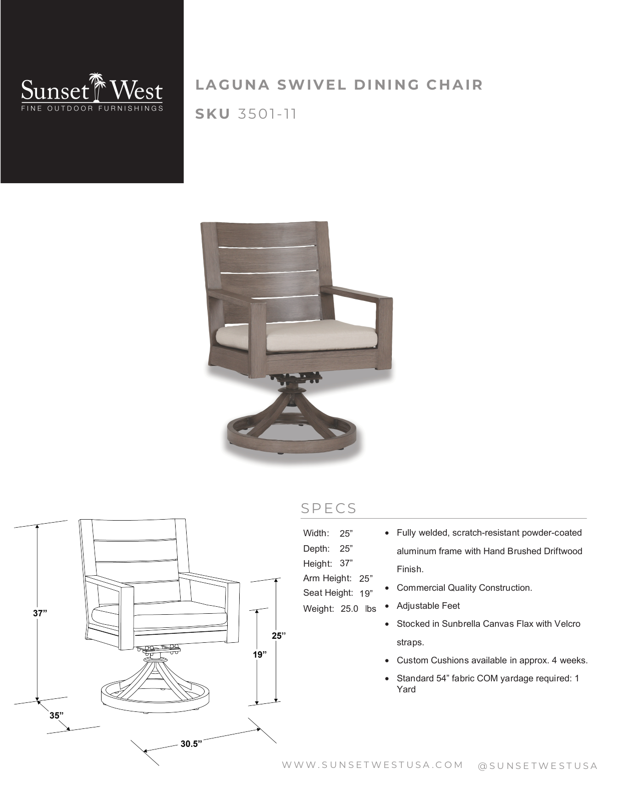 Sunset West XSW1549 Specifications - ManualMachine.com