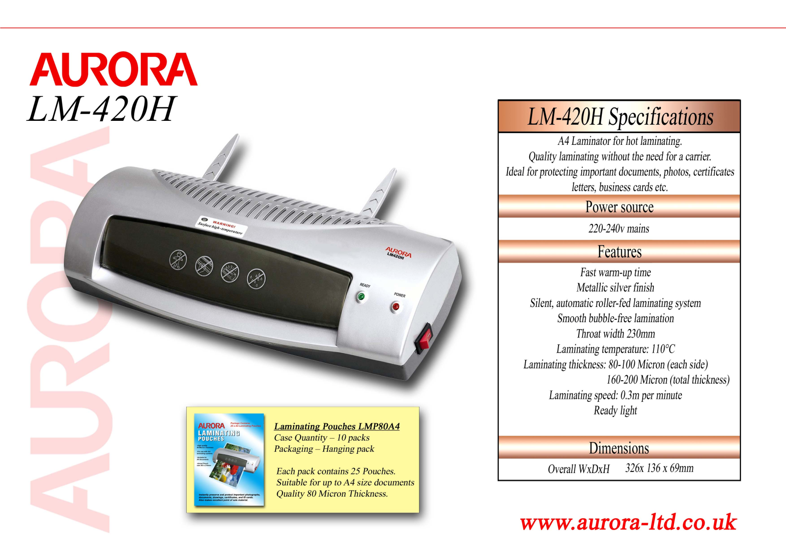 Aurora Electronics LM420H User Manual