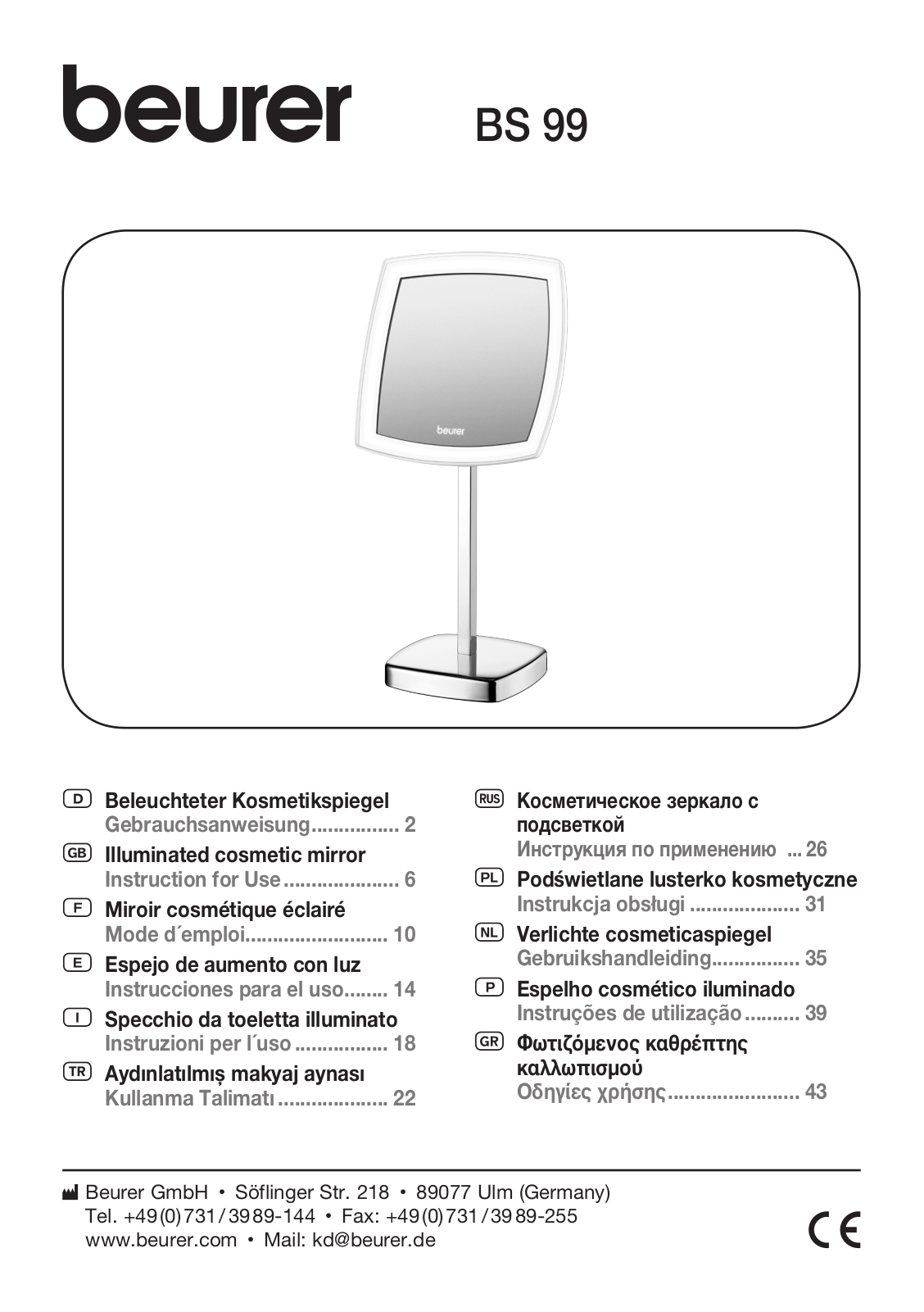 Beurer BS 99 User Manual