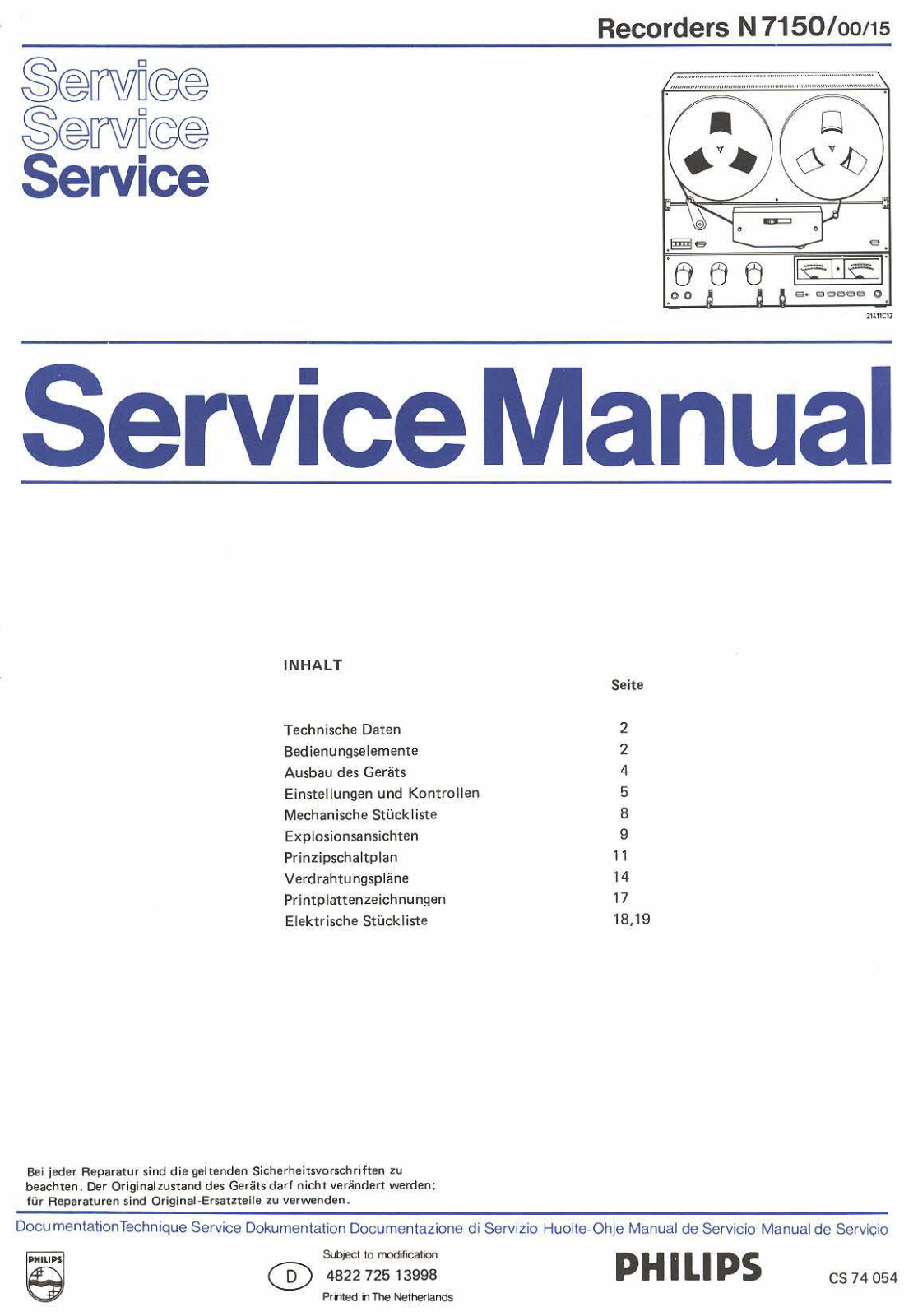 Philips N-7150 Service manual