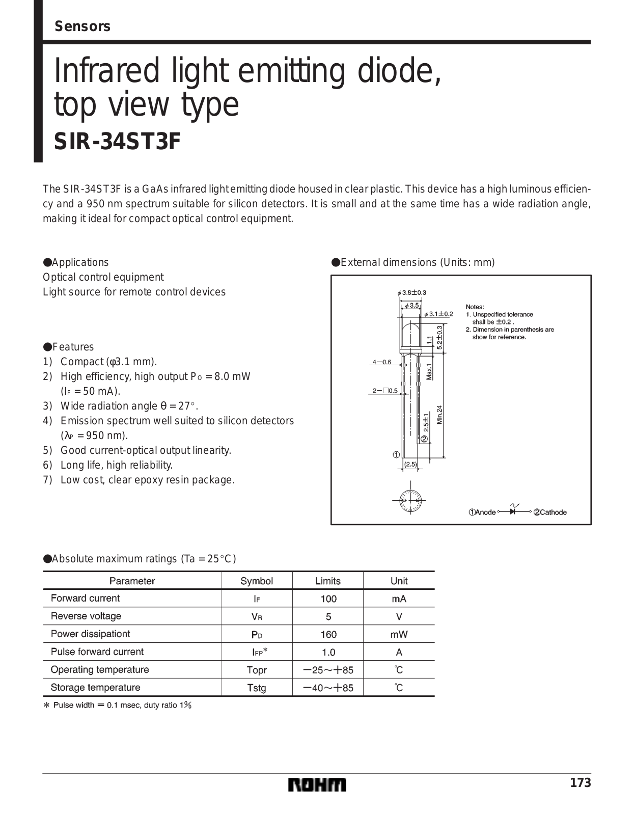 ROHM SIR-34ST3F Datasheet