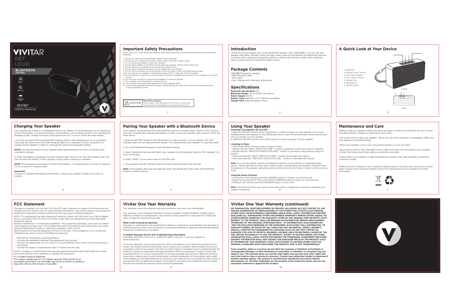 Eurosun 5B376BT User Manual