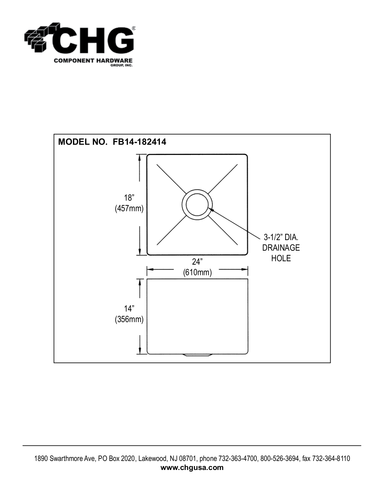 Component Hardware FB14-182414 User Manual