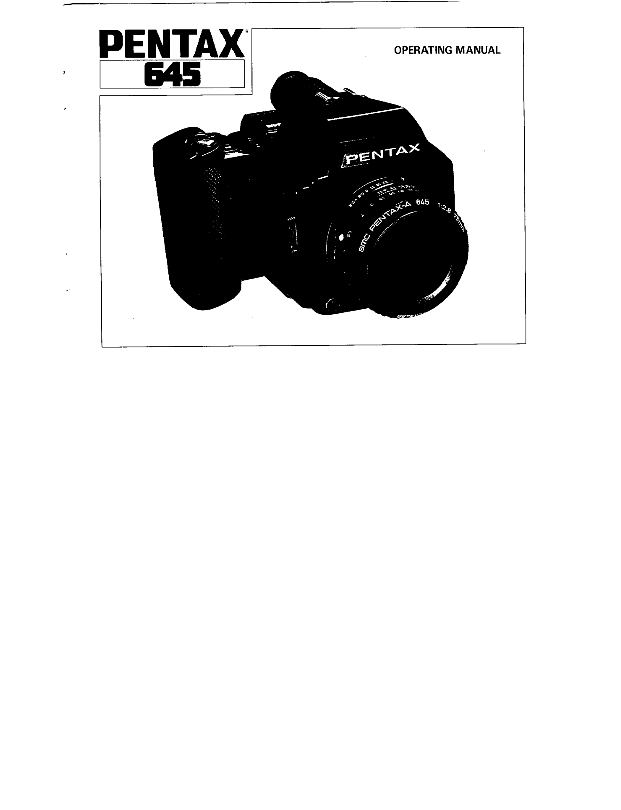 Pentax 645 Operating Manual