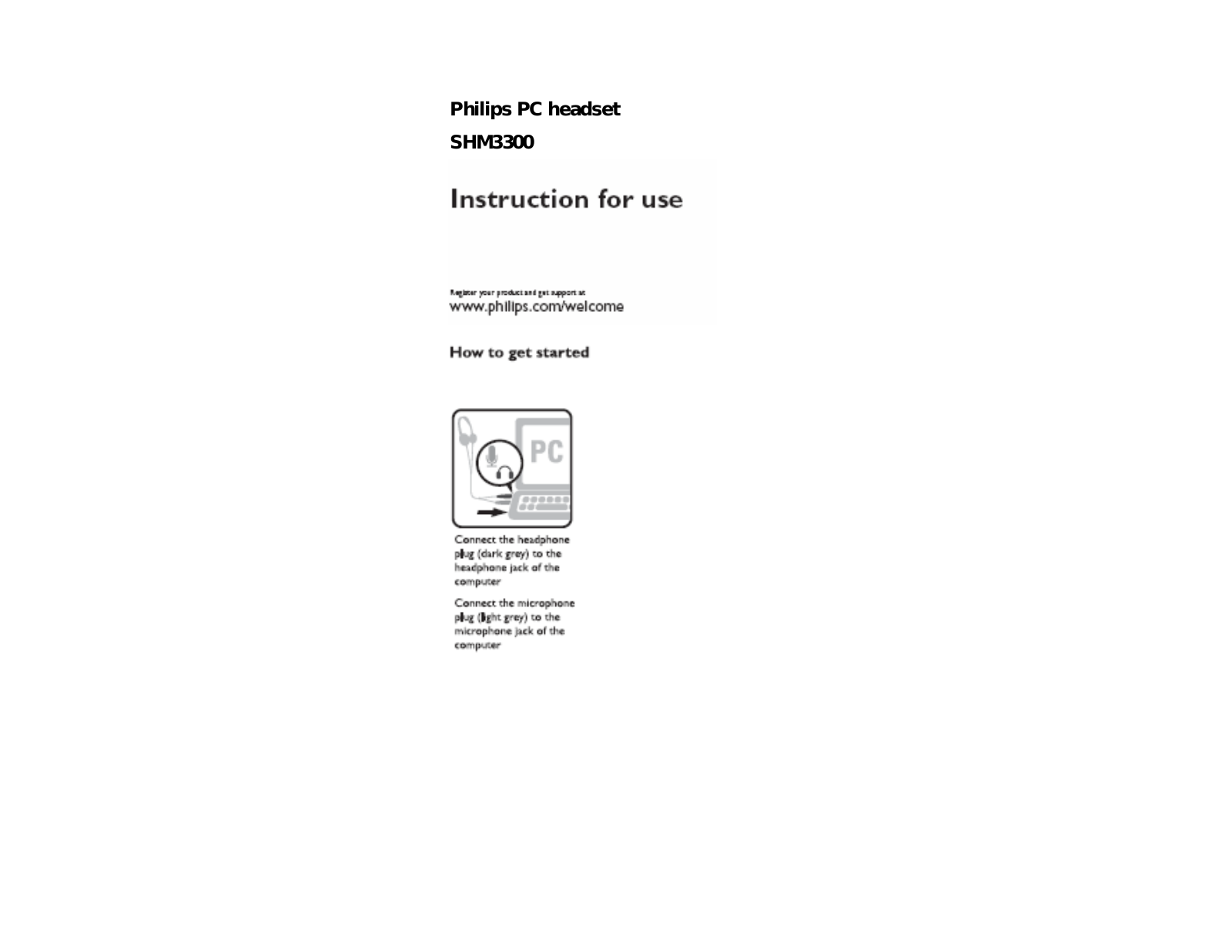 Philips SHM3300-37B, SHM3300 User Manual
