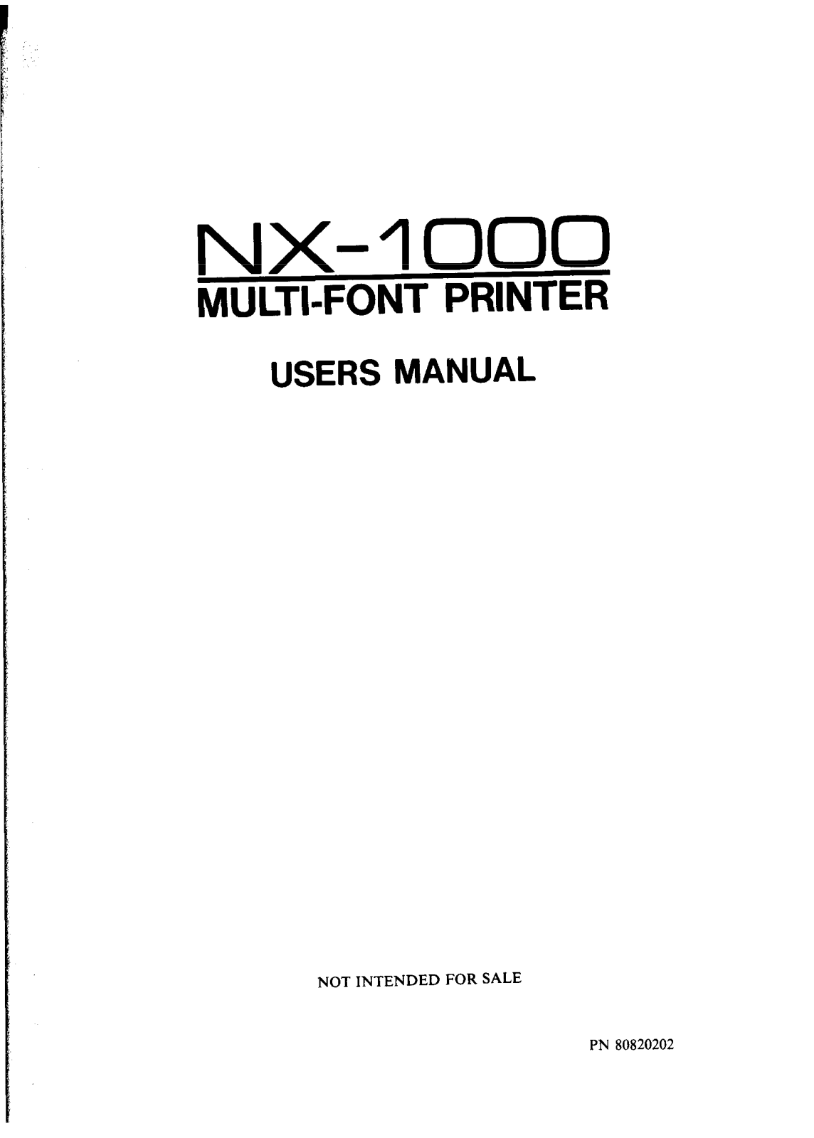 Star Micronics NX-1000 User Manual - ManualMachine.com